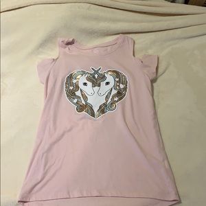 pink top with unicorns